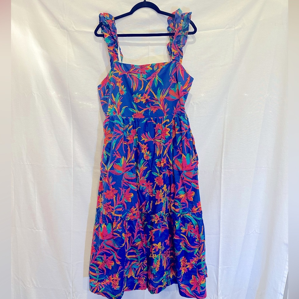 J Crew Factory spring/summer square neck Midi dress